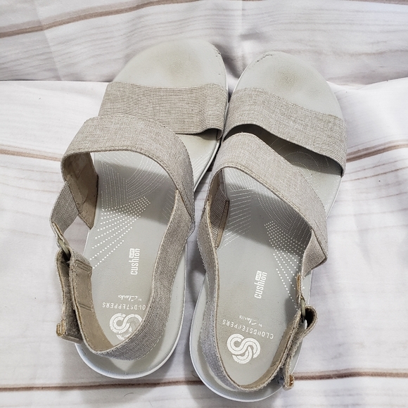 🌞SOLD🌞 Clarks Cloudsteppers Arla Jacory Platform Nylon Strap Sandals Womens 10 - Picture 5 of 10